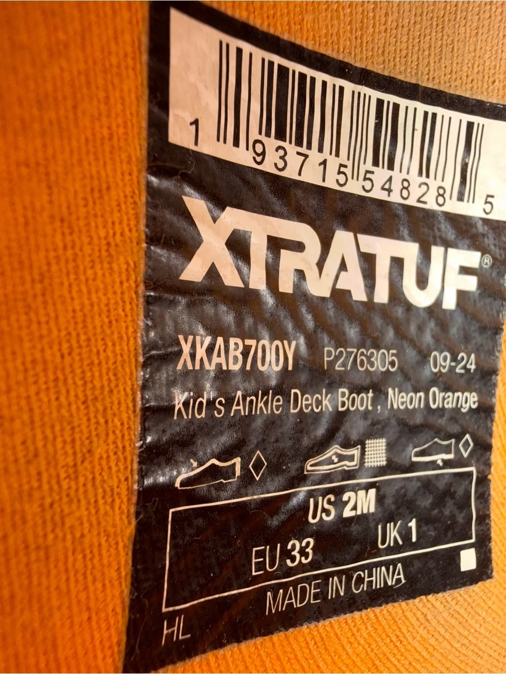 Kids XtraTuf Orange Boots